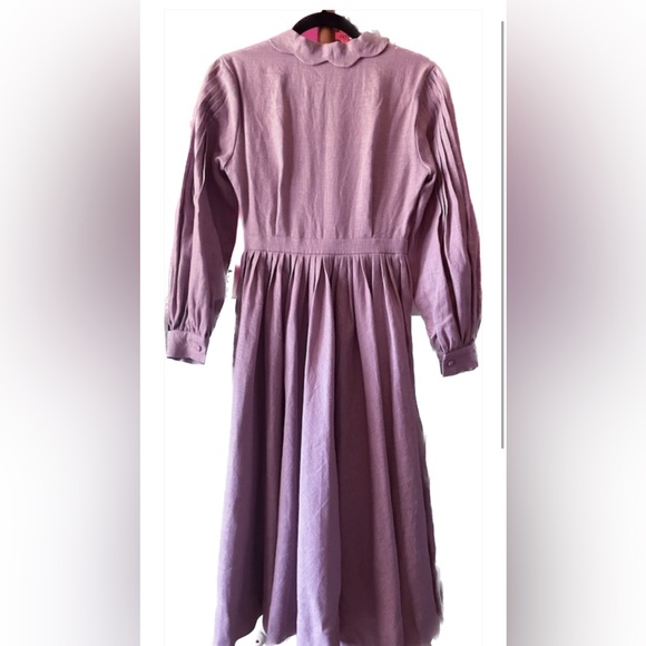 Little Women Atelier Beth Dress in Lilac Linen - Picture 3 of 6